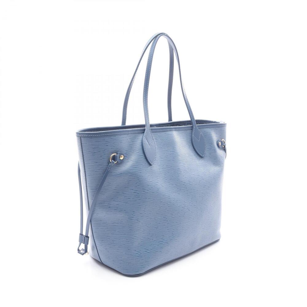 Louis Vuitton Bag Blue Neverfull Leather Epi Tote Denim Blue